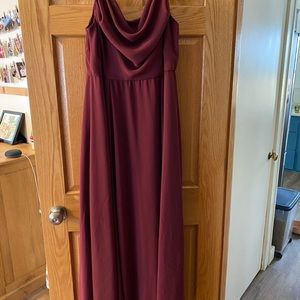 Wine color size 16 David’s bridal floor length dress